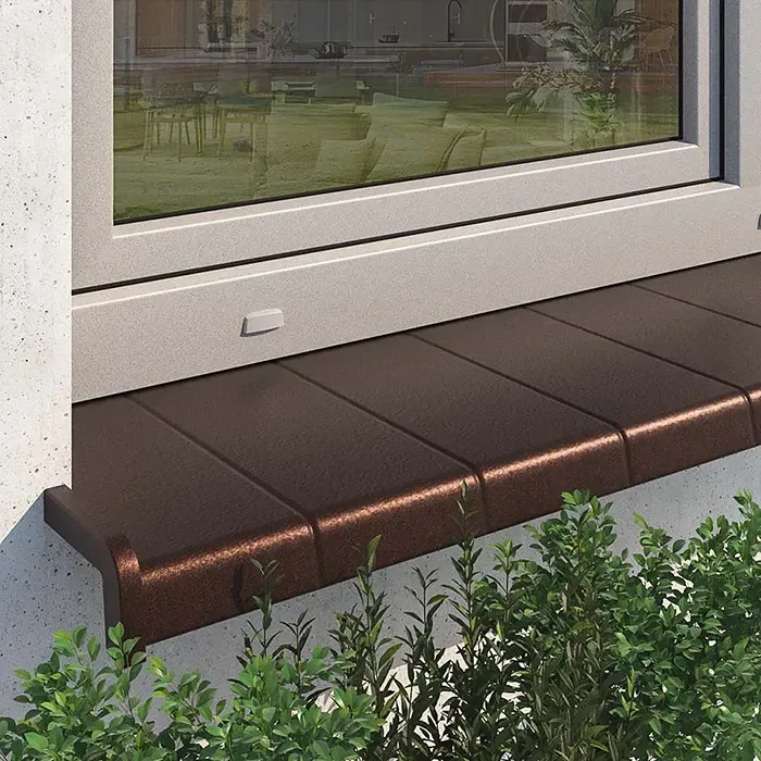 Parapety zewnętrzne aluminiowe - imitacja płytki